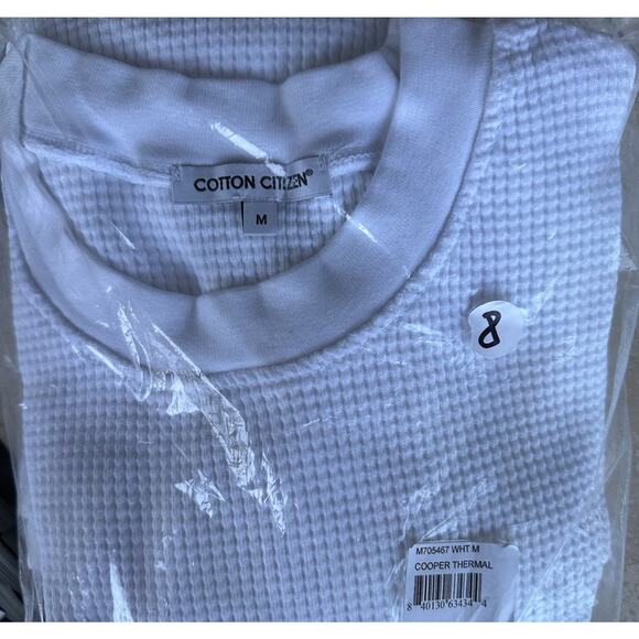 NWT COTTON CITIZEN Cooper Thermal Waffle Crew Neck Shirt Men Long Sleeves Sz M - Picture 2 of 5